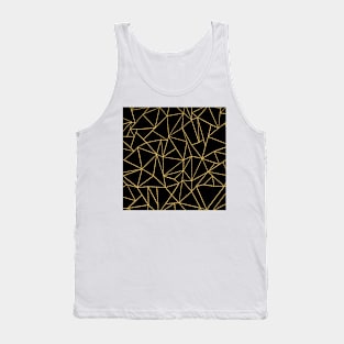 Ab Dotted Lines 2 Black Gold Tank Top